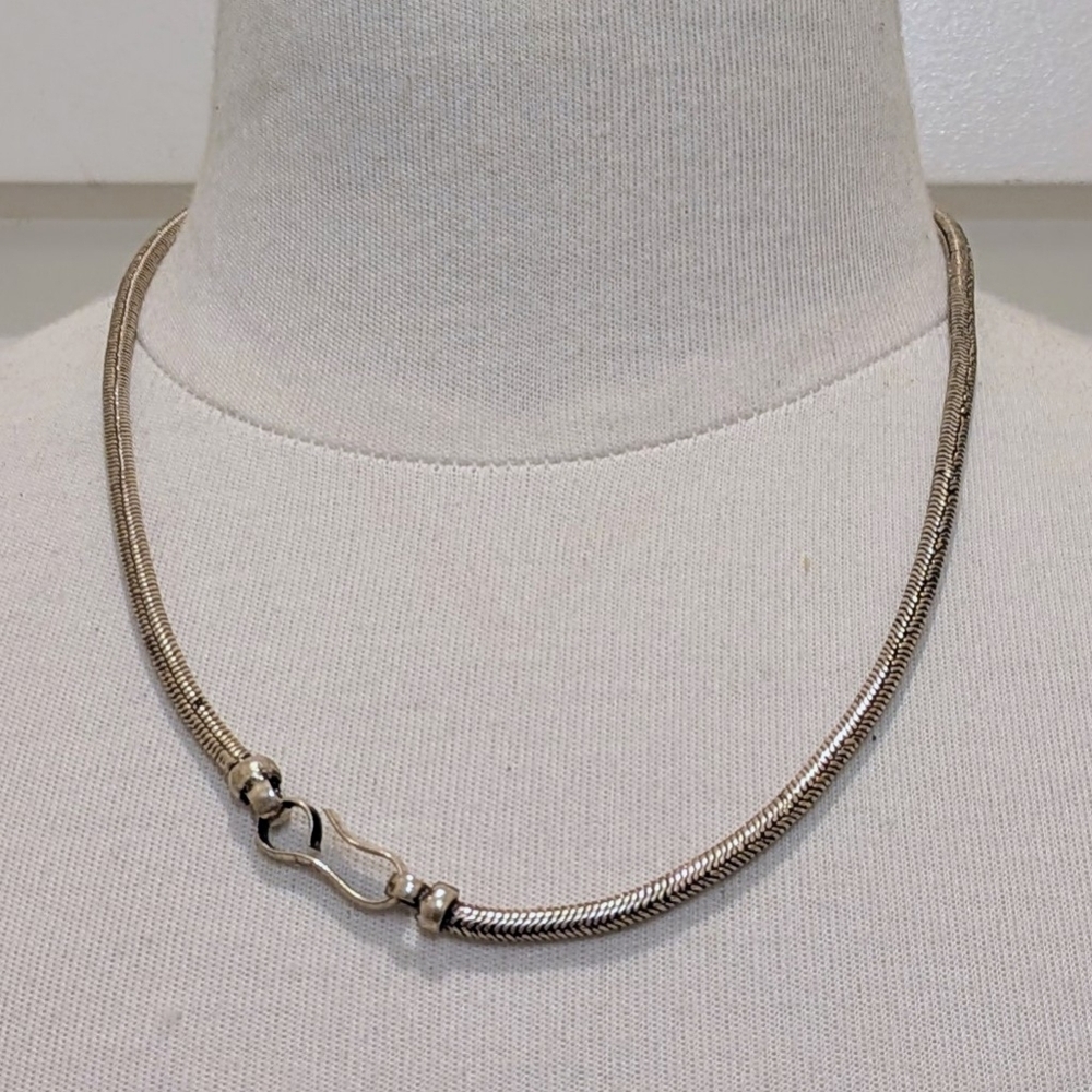 NWT Beckwoman 18" Oxidized Chunky Snake Chain Necklace with Hook Clasp